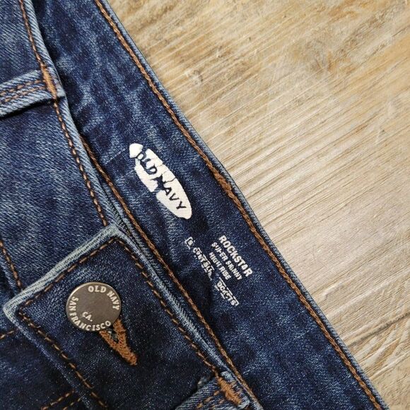 Old Navy Rockstar Super Skinny High Rise Ankle Jeans Womens 4 Blue Distressed - Picture 13 of 14